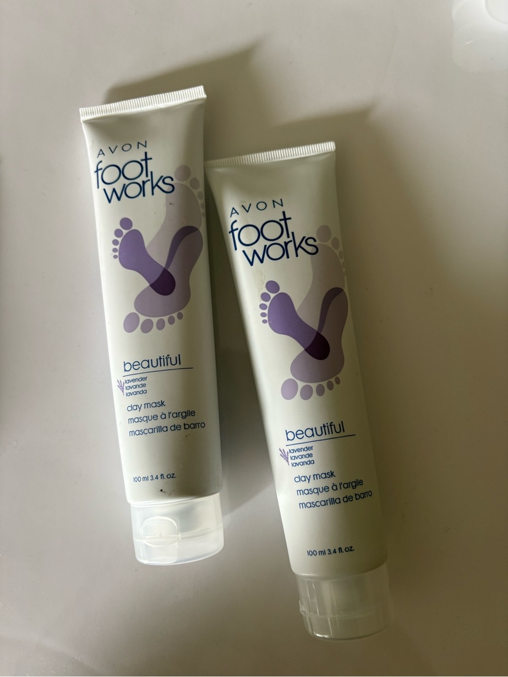Avon Foot Works Lavender Clay Day Mask - White & Purple